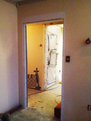 the now 40"+ wall opening where the door once was.